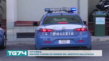 VITTORIA - RINCORRE E RAPINA UN CORRIERE SDA.  ARRESTATO DALLA POLIZIA