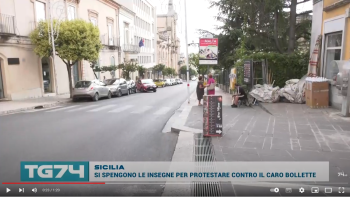 SICILIA - SI SPENGONO LE INSEGNE PER PROTESTARE CONTRO IL CARO BOLLETTE