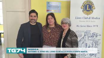 MODICA - AUTISMO, IL DONO DEL LIONS CLUB ALLA SCUOLA SANTA MARTA